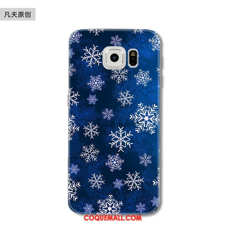 Étui Samsung Galaxy S6 Edge Flocon De Neige Téléphone Portable Noël, Coque Samsung Galaxy S6 Edge Protection Étoile