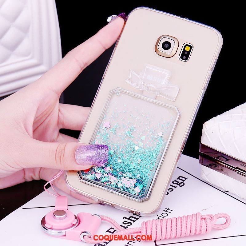 Étui Samsung Galaxy S6 Edge Fluide Doux Strass Étoile, Coque Samsung Galaxy S6 Edge Bleu Protection