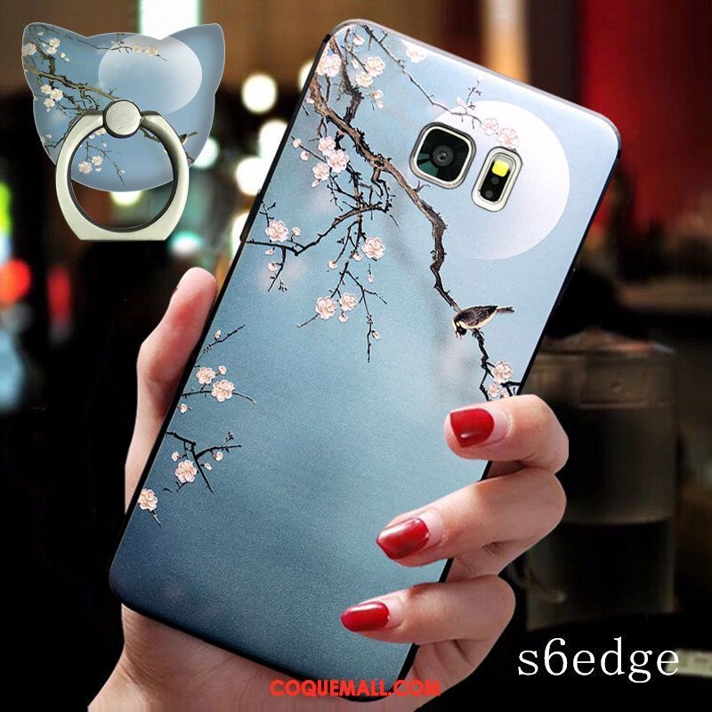 Étui Samsung Galaxy S6 Edge Incassable Silicone Étoile, Coque Samsung Galaxy S6 Edge Fluide Doux Protection