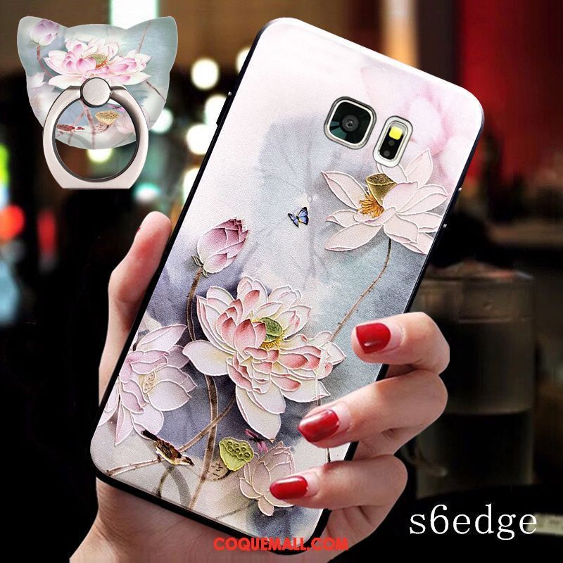 Étui Samsung Galaxy S6 Edge Incassable Silicone Étoile, Coque Samsung Galaxy S6 Edge Fluide Doux Protection