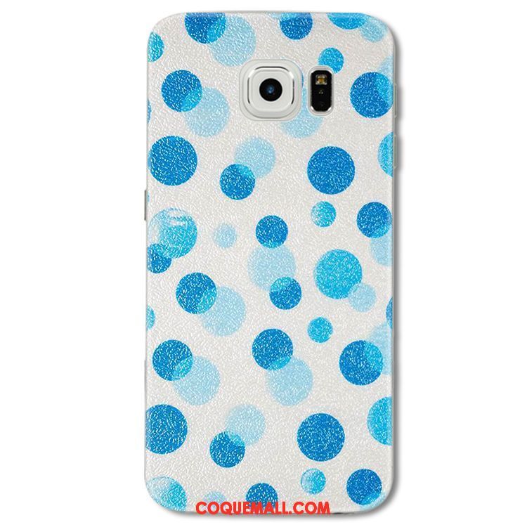 Étui Samsung Galaxy S6 Edge Point D'onde Étoile Protection, Coque Samsung Galaxy S6 Edge Fluide Doux Bleu