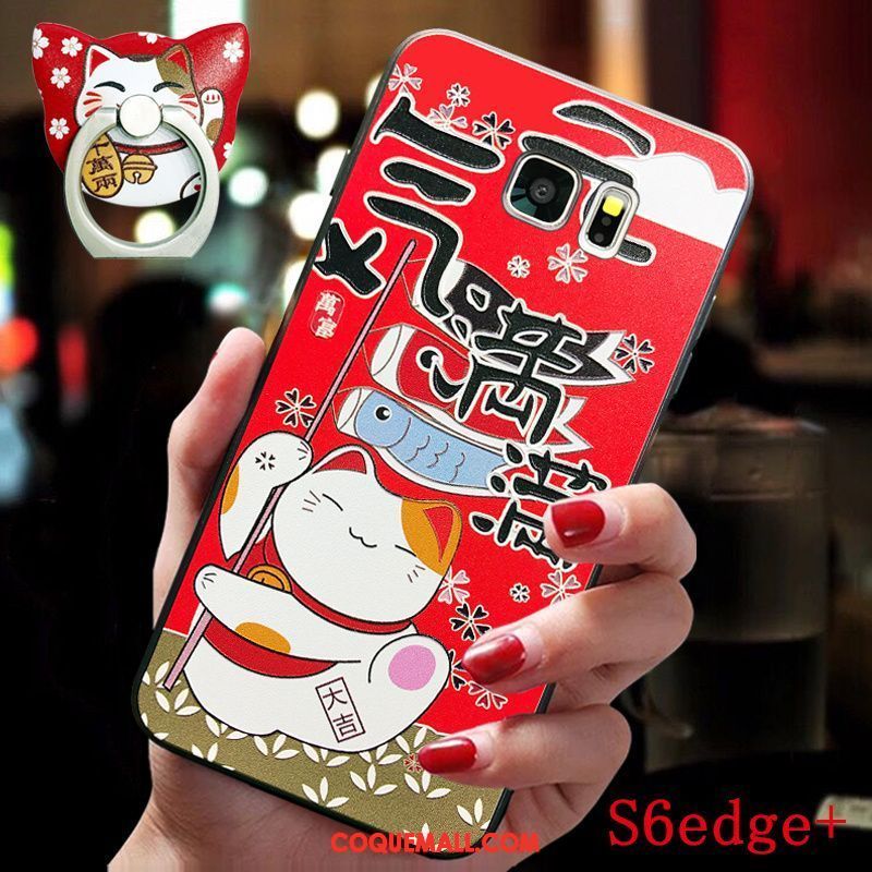 Étui Samsung Galaxy S6 Edge Protection Rouge Amoureux, Coque Samsung Galaxy S6 Edge Ornements Suspendus Personnalité