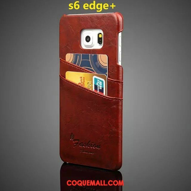 Étui Samsung Galaxy S6 Edge Protection Rouge Téléphone Portable, Coque Samsung Galaxy S6 Edge Étui En Cuir Cuir Véritable