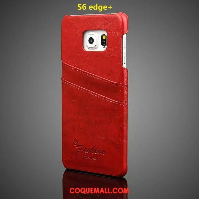 Étui Samsung Galaxy S6 Edge Protection Rouge Téléphone Portable, Coque Samsung Galaxy S6 Edge Étui En Cuir Cuir Véritable