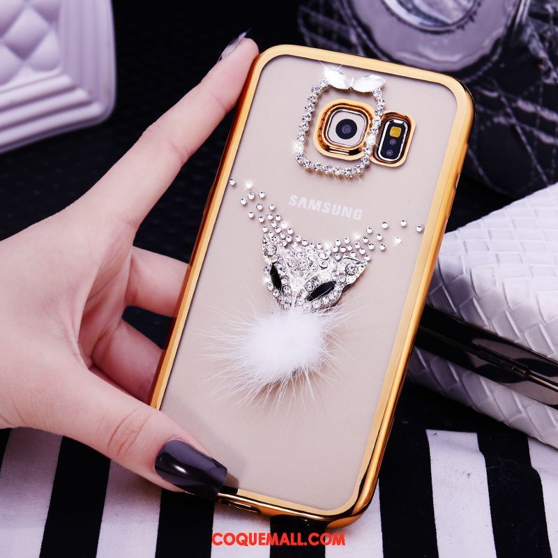 Étui Samsung Galaxy S6 Edge Protection Transparent Charmant, Coque Samsung Galaxy S6 Edge Strass Téléphone Portable