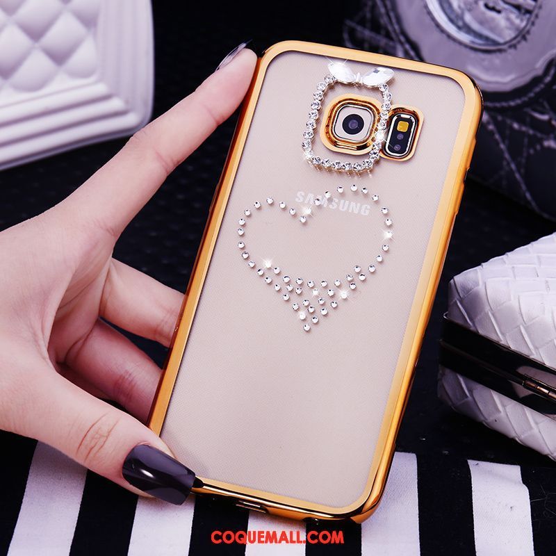 Étui Samsung Galaxy S6 Edge Protection Transparent Charmant, Coque Samsung Galaxy S6 Edge Strass Téléphone Portable