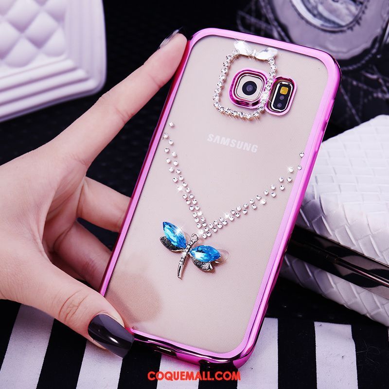 Étui Samsung Galaxy S6 Edge Protection Transparent Charmant, Coque Samsung Galaxy S6 Edge Strass Téléphone Portable