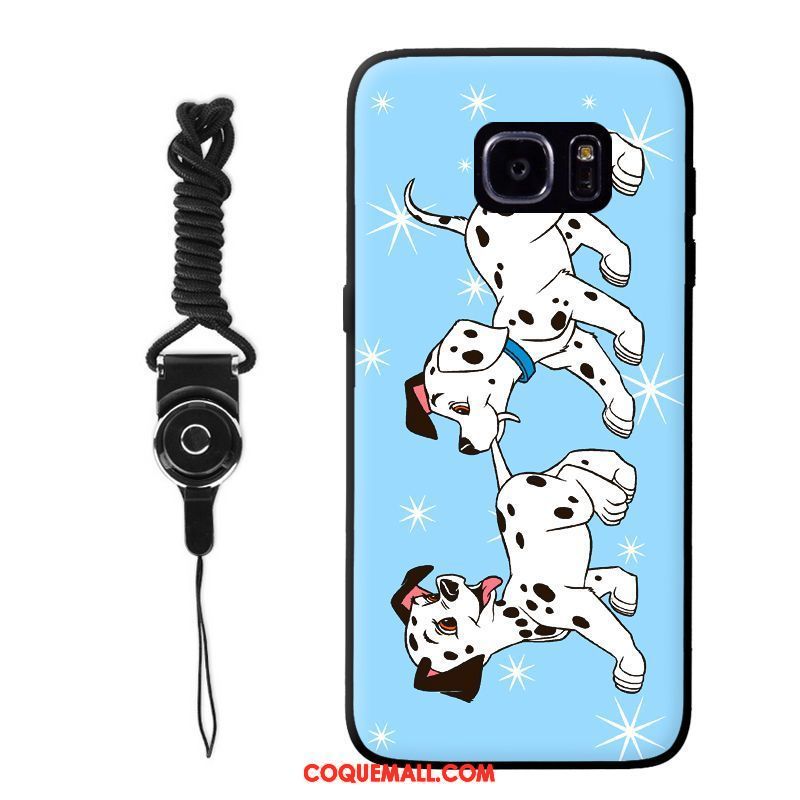 Étui Samsung Galaxy S6 Edge Silicone Protection Chiens, Coque Samsung Galaxy S6 Edge Bleu Étoile