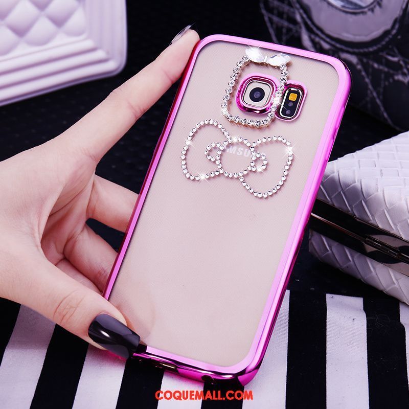 Étui Samsung Galaxy S6 Edge Transparent Or Protection, Coque Samsung Galaxy S6 Edge Strass Silicone