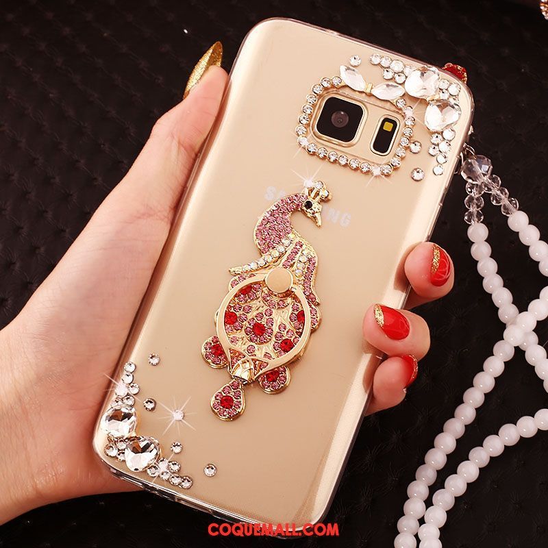 Étui Samsung Galaxy S6 Edge Téléphone Portable Étoile Or, Coque Samsung Galaxy S6 Edge Protection Strass