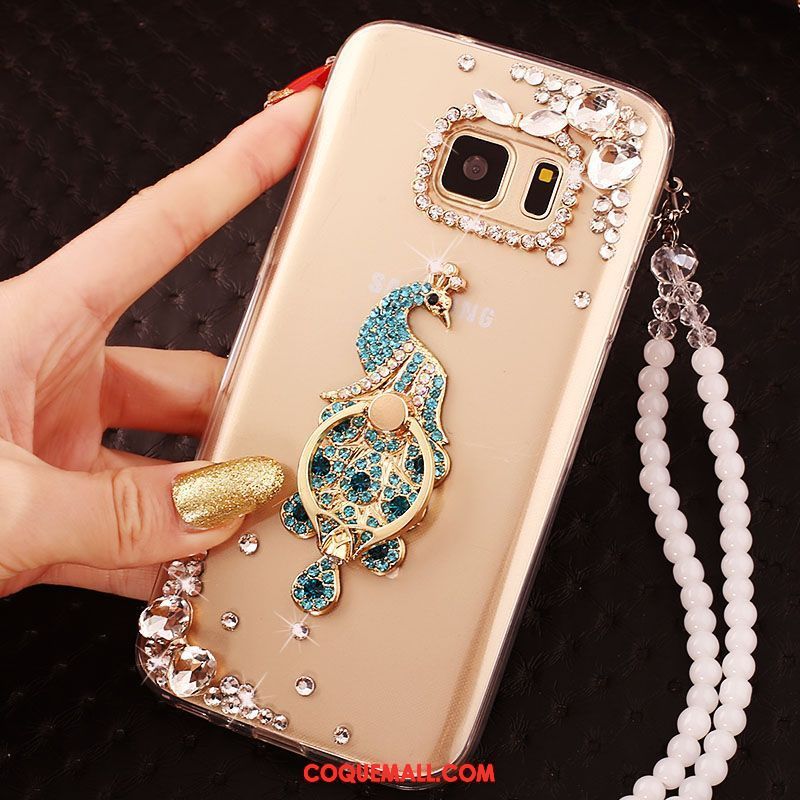 Étui Samsung Galaxy S6 Edge Téléphone Portable Étoile Or, Coque Samsung Galaxy S6 Edge Protection Strass