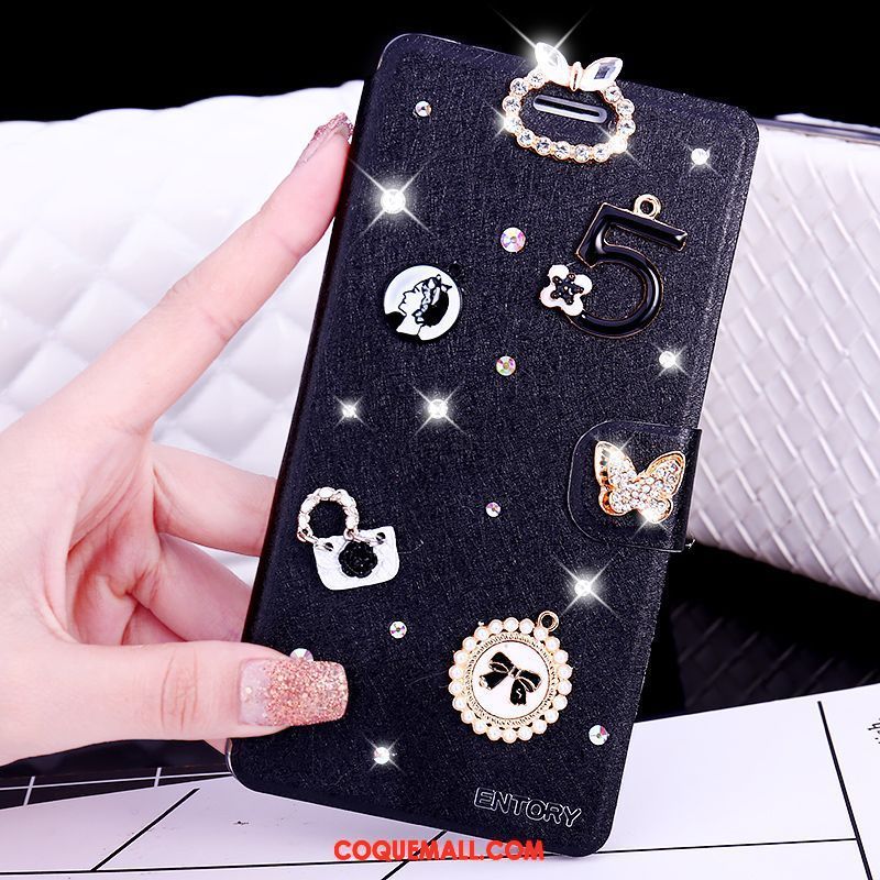 Étui Samsung Galaxy S6 Edge Étoile Blanc Incruster Strass, Coque Samsung Galaxy S6 Edge Étui En Cuir Téléphone Portable