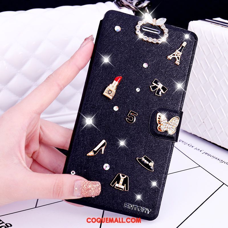 Étui Samsung Galaxy S6 Edge Étoile Blanc Incruster Strass, Coque Samsung Galaxy S6 Edge Étui En Cuir Téléphone Portable