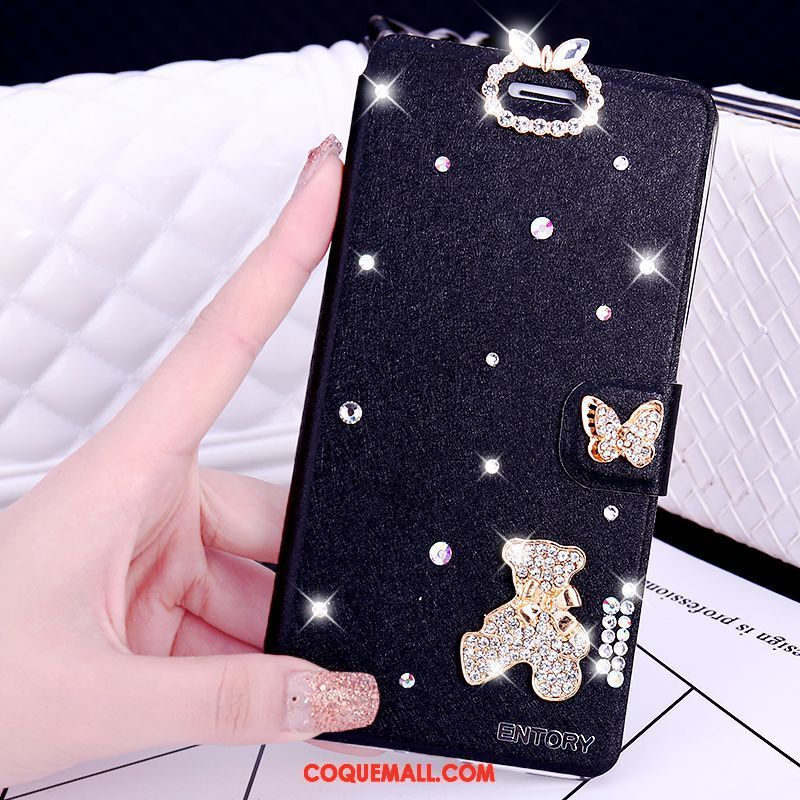 Étui Samsung Galaxy S6 Edge Étoile Blanc Incruster Strass, Coque Samsung Galaxy S6 Edge Étui En Cuir Téléphone Portable