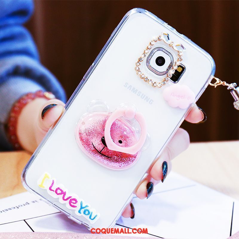 Étui Samsung Galaxy S6 Incassable Protection Étoile, Coque Samsung Galaxy S6 Téléphone Portable Rose