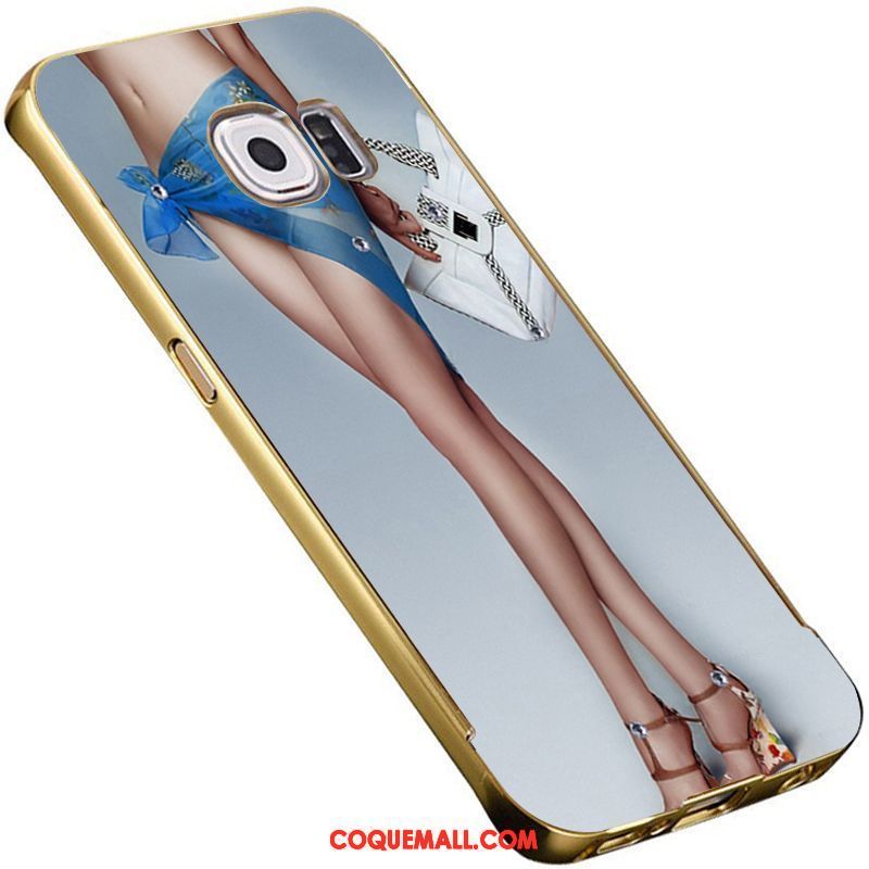 Étui Samsung Galaxy S6 Métal Gaufrage Placage, Coque Samsung Galaxy S6 Étoile Téléphone Portable