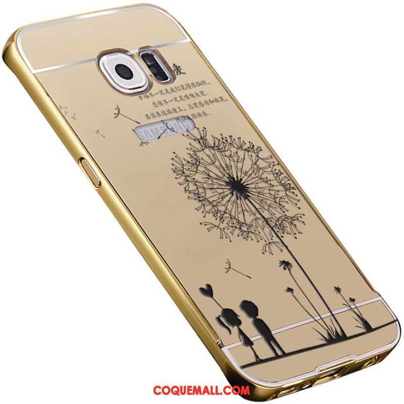 Étui Samsung Galaxy S6 Métal Gaufrage Placage, Coque Samsung Galaxy S6 Étoile Téléphone Portable