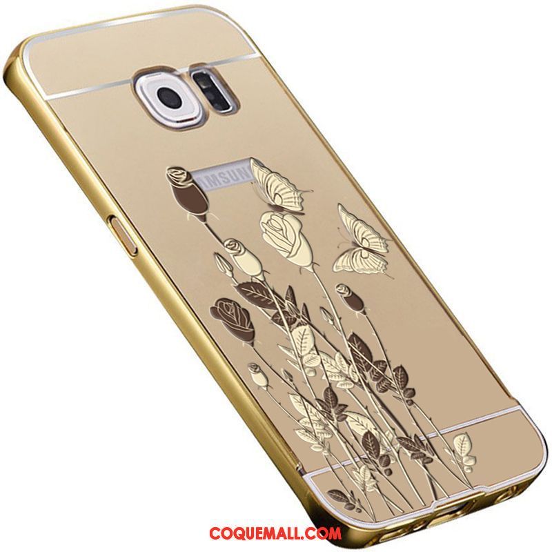 Étui Samsung Galaxy S6 Métal Gaufrage Placage, Coque Samsung Galaxy S6 Étoile Téléphone Portable