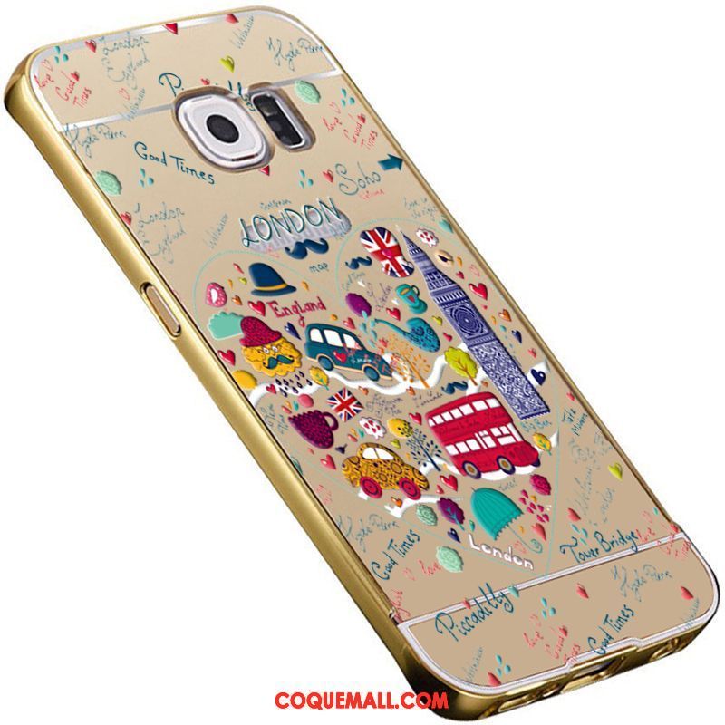 Étui Samsung Galaxy S6 Métal Gaufrage Placage, Coque Samsung Galaxy S6 Étoile Téléphone Portable