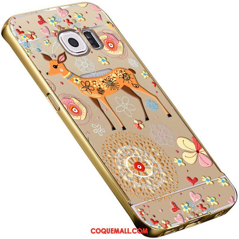 Étui Samsung Galaxy S6 Métal Gaufrage Placage, Coque Samsung Galaxy S6 Étoile Téléphone Portable