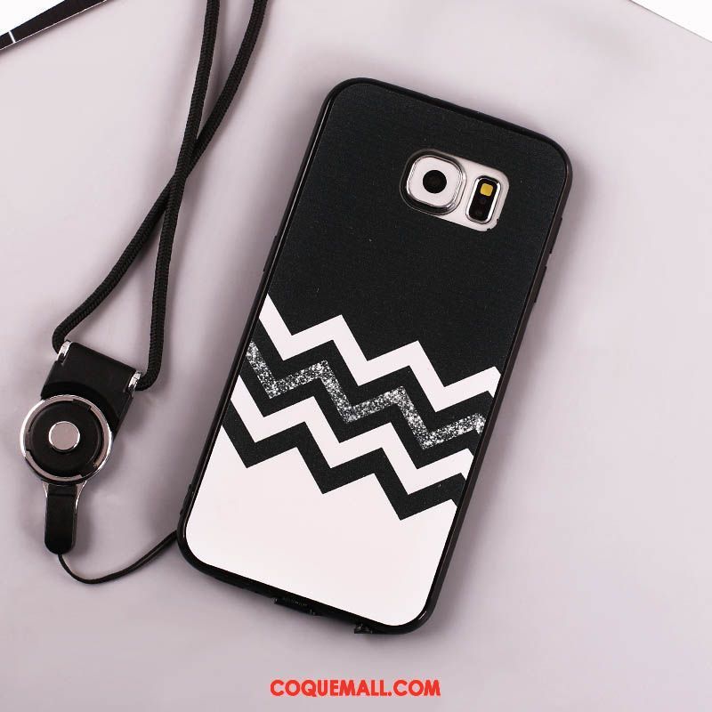 Étui Samsung Galaxy S6 Ornements Suspendus Étoile Téléphone Portable, Coque Samsung Galaxy S6 Tout Compris Noir