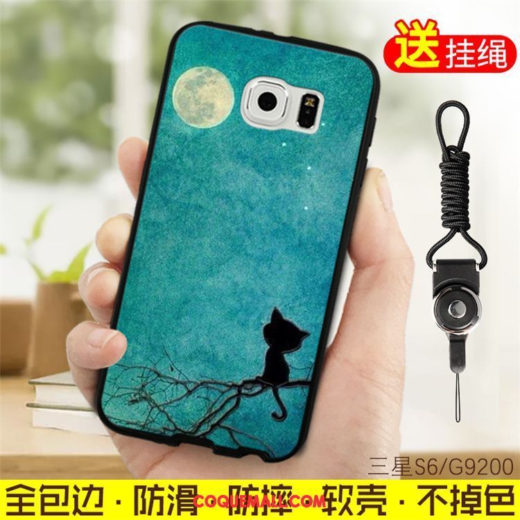 Étui Samsung Galaxy S6 Protection Bleu Fluide Doux, Coque Samsung Galaxy S6 Étoile Incassable