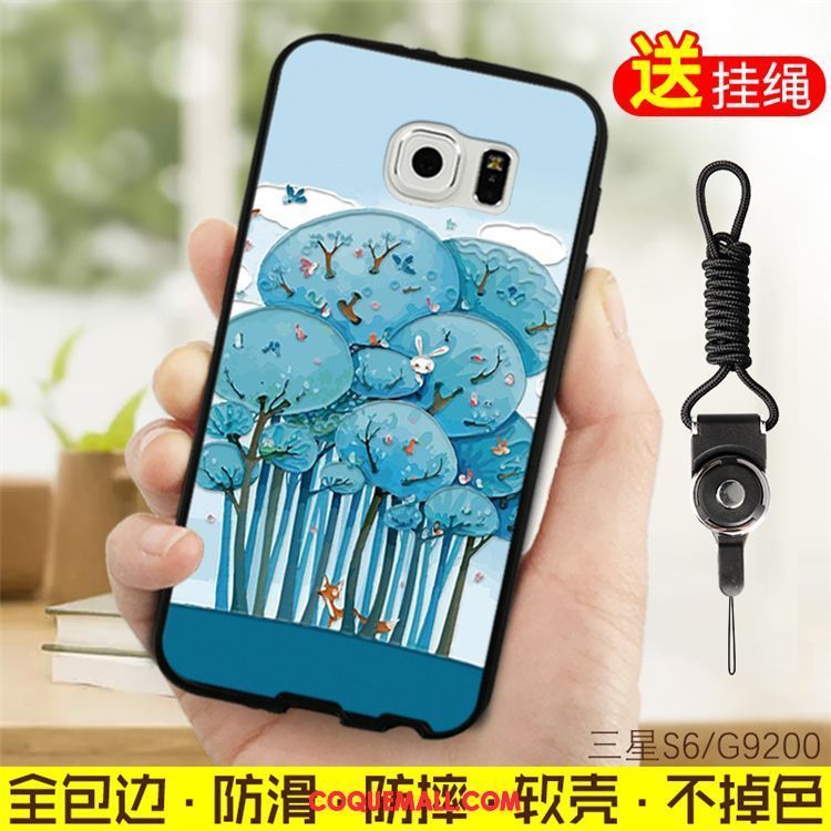 Étui Samsung Galaxy S6 Protection Bleu Fluide Doux, Coque Samsung Galaxy S6 Étoile Incassable