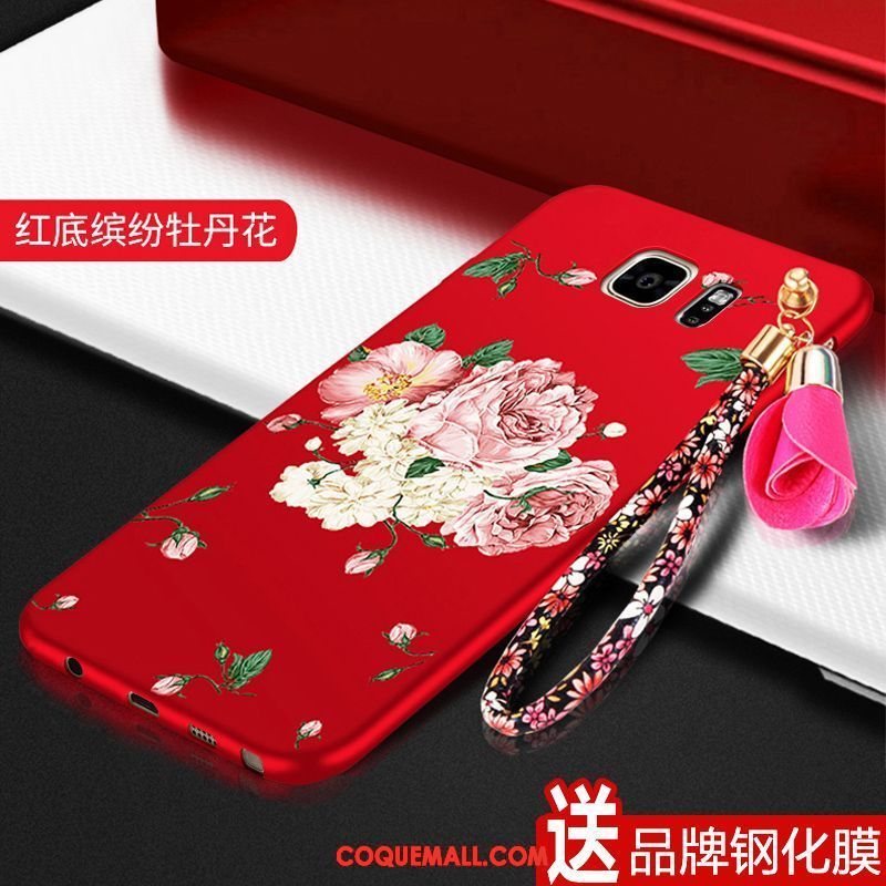 Étui Samsung Galaxy S6 Protection Fluide Doux Rouge, Coque Samsung Galaxy S6 Tout Compris Silicone