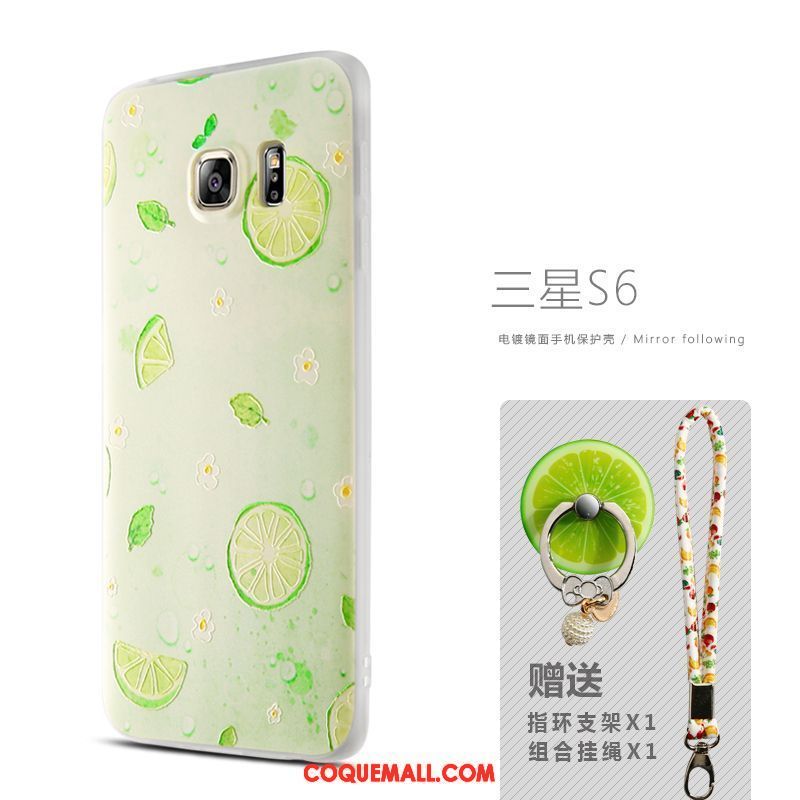 Étui Samsung Galaxy S6 Protection Vert Tendance, Coque Samsung Galaxy S6 Étoile Fluide Doux