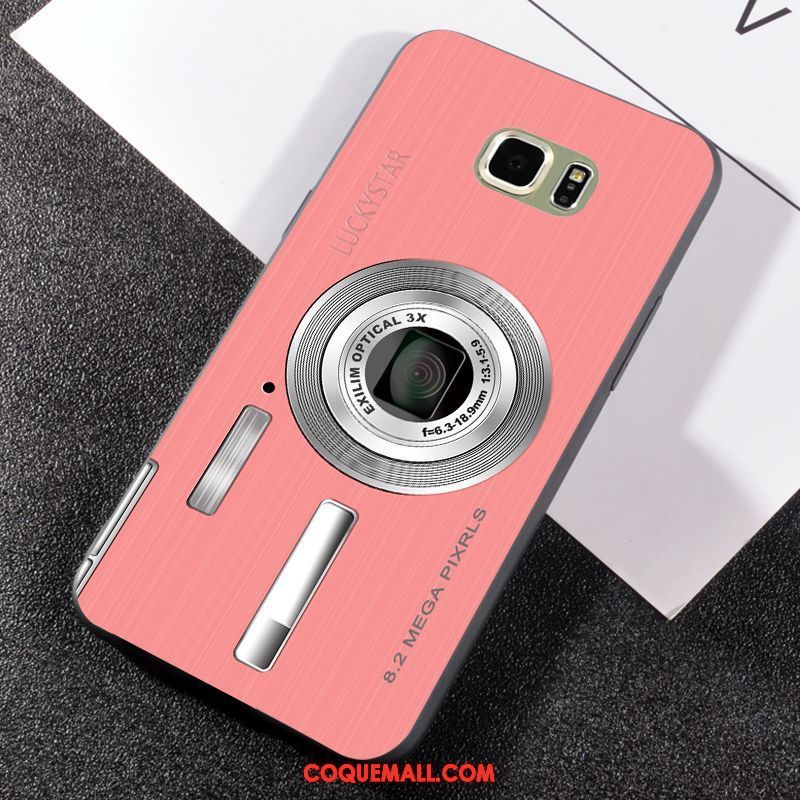 Étui Samsung Galaxy S6 Silicone Délavé En Daim Tendance, Coque Samsung Galaxy S6 Rose Fluide Doux