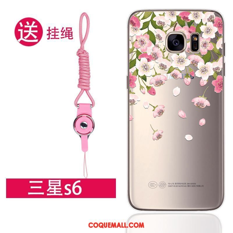 Étui Samsung Galaxy S6 Silicone Très Mince Fluide Doux, Coque Samsung Galaxy S6 Anneau Étoile