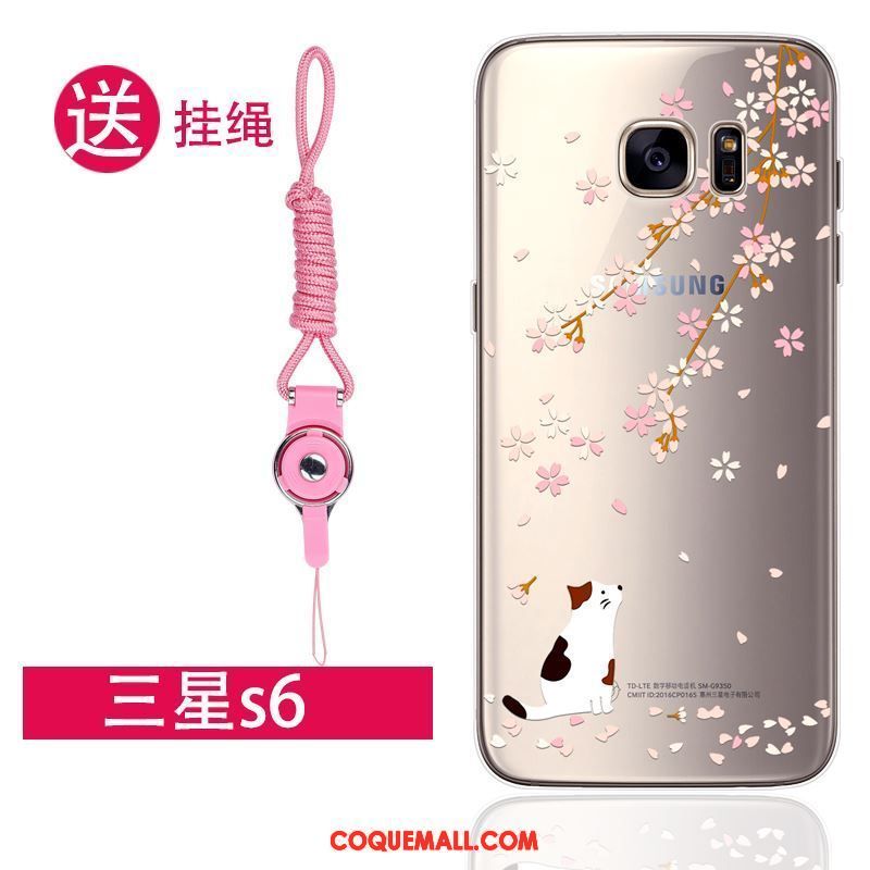 Étui Samsung Galaxy S6 Silicone Très Mince Fluide Doux, Coque Samsung Galaxy S6 Anneau Étoile