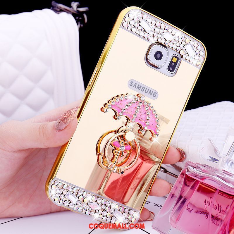 Étui Samsung Galaxy S6 Strass Anneau Étoile, Coque Samsung Galaxy S6 Protection Petit Champagner Farbe