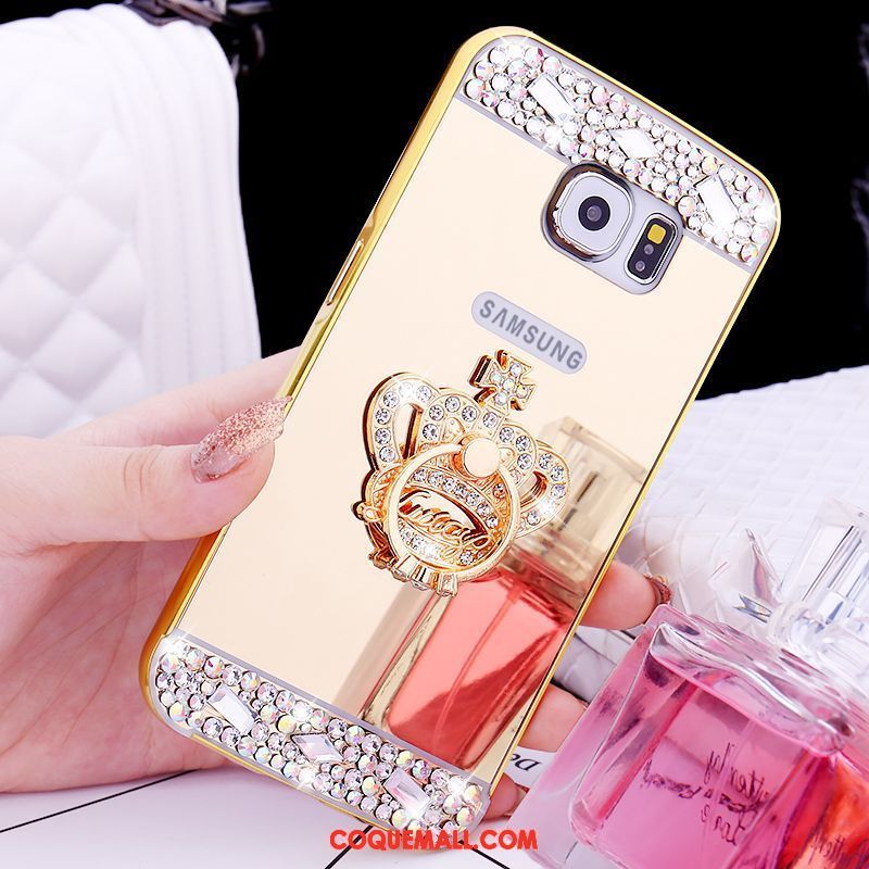 Étui Samsung Galaxy S6 Strass Anneau Étoile, Coque Samsung Galaxy S6 Protection Petit Champagner Farbe