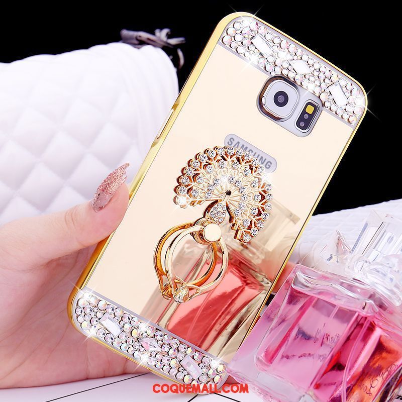 Étui Samsung Galaxy S6 Strass Anneau Étoile, Coque Samsung Galaxy S6 Protection Petit Champagner Farbe