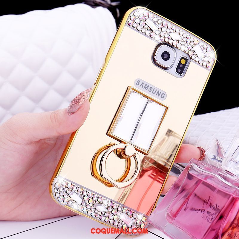 Étui Samsung Galaxy S6 Strass Anneau Étoile, Coque Samsung Galaxy S6 Protection Petit Champagner Farbe