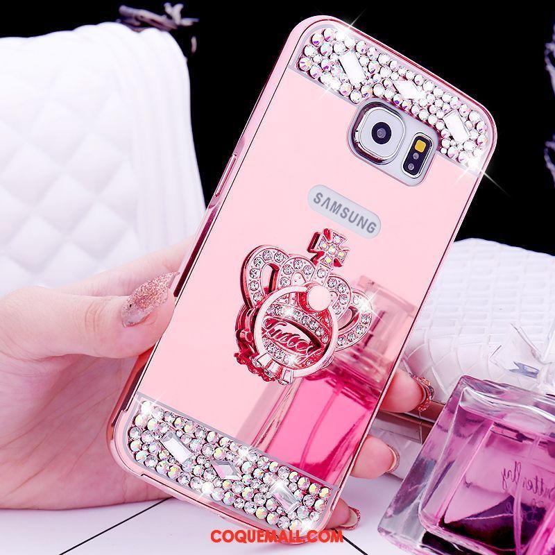 Étui Samsung Galaxy S6 Strass Anneau Étoile, Coque Samsung Galaxy S6 Protection Petit Champagner Farbe