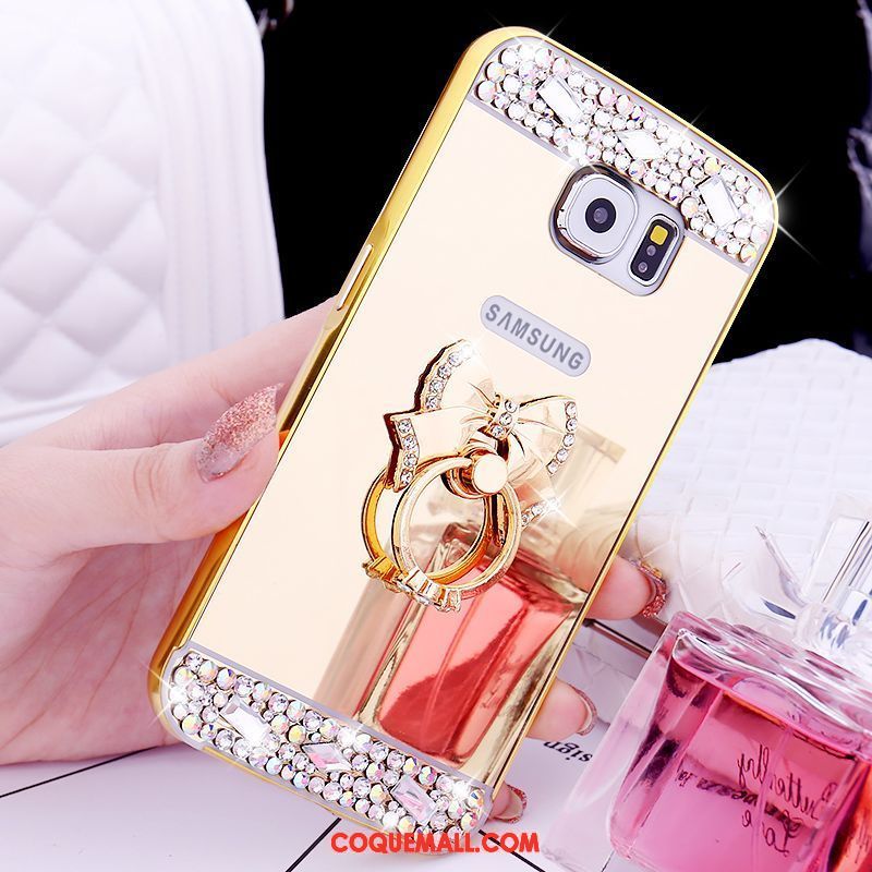 Étui Samsung Galaxy S6 Strass Anneau Étoile, Coque Samsung Galaxy S6 Protection Petit Champagner Farbe