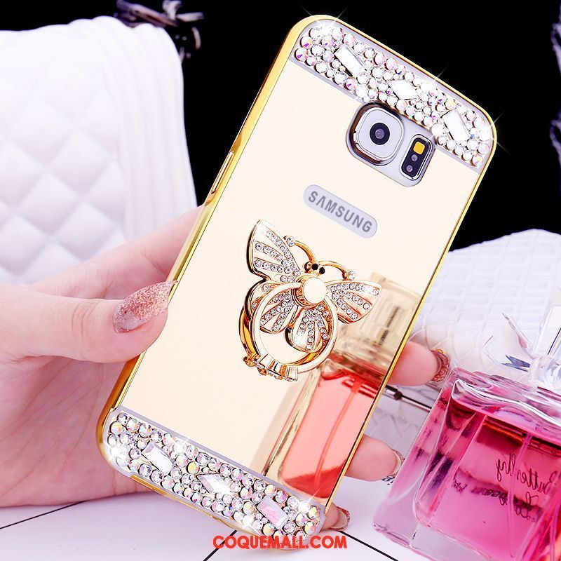 Étui Samsung Galaxy S6 Strass Anneau Étoile, Coque Samsung Galaxy S6 Protection Petit Champagner Farbe