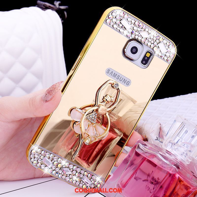 Étui Samsung Galaxy S6 Strass Anneau Étoile, Coque Samsung Galaxy S6 Protection Petit Champagner Farbe