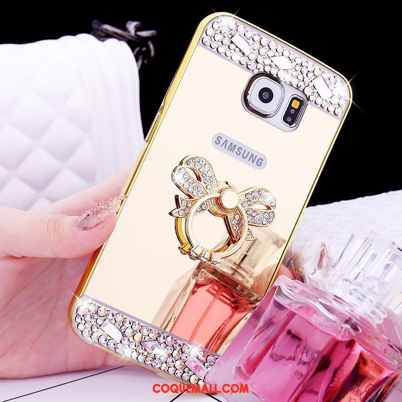 Étui Samsung Galaxy S6 Strass Anneau Étoile, Coque Samsung Galaxy S6 Protection Petit Champagner Farbe