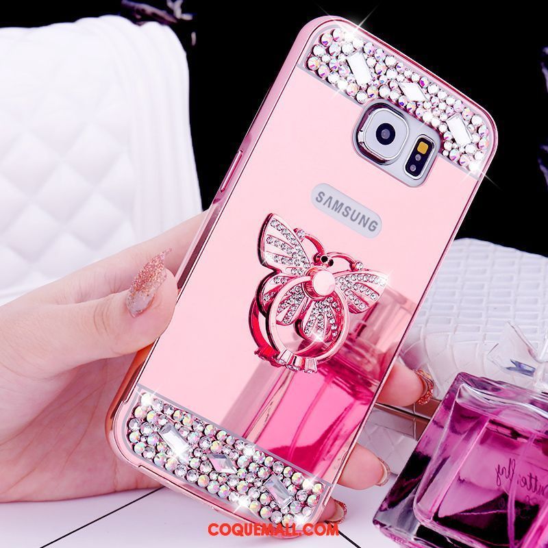 Étui Samsung Galaxy S6 Strass Anneau Étoile, Coque Samsung Galaxy S6 Protection Petit Champagner Farbe