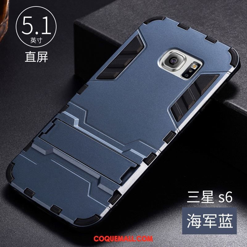 Étui Samsung Galaxy S6 Tendance Incassable Étoile, Coque Samsung Galaxy S6 Silicone Bleu