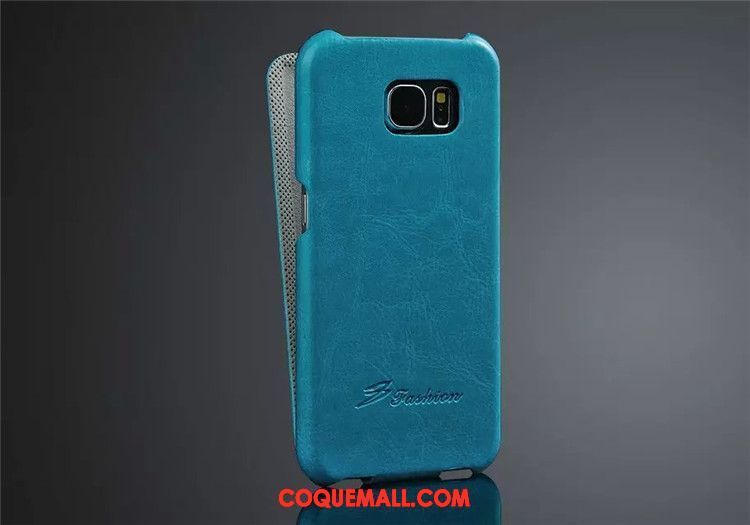 Étui Samsung Galaxy S6 Téléphone Portable Clamshell Protection, Coque Samsung Galaxy S6 Étoile Cuir Véritable Braun