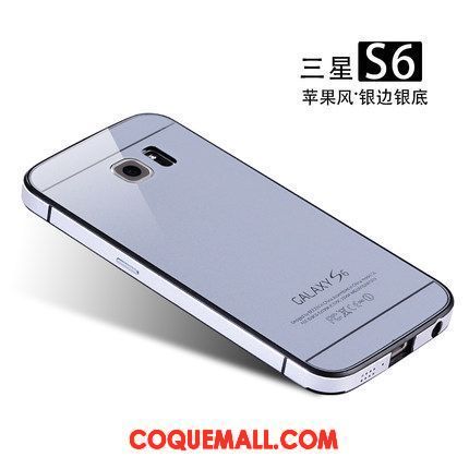 Étui Samsung Galaxy S6 Verre Trempé Protection Téléphone Portable, Coque Samsung Galaxy S6 Métal Border