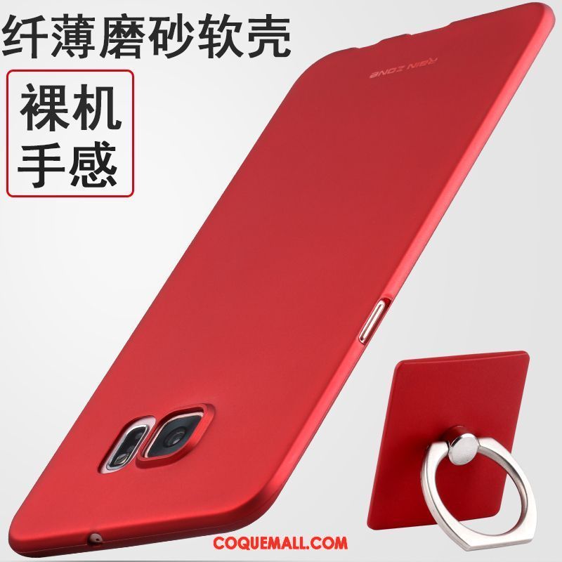 Étui Samsung Galaxy S6 Étoile Silicone Téléphone Portable, Coque Samsung Galaxy S6 Rouge Fluide Doux