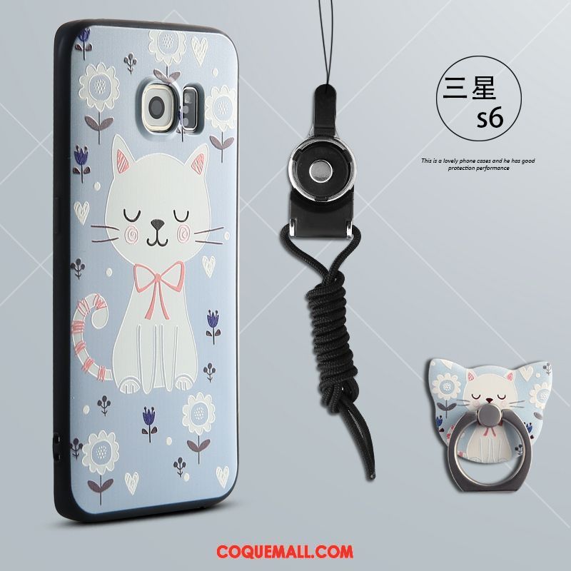 Étui Samsung Galaxy S6 Étoile Téléphone Portable Silicone, Coque Samsung Galaxy S6 Dessin Animé Bleu