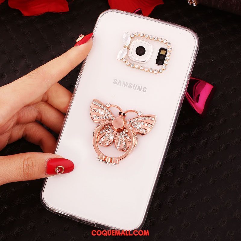 Étui Samsung Galaxy S7 Anneau Or Rose Incassable, Coque Samsung Galaxy S7 Téléphone Portable Protection
