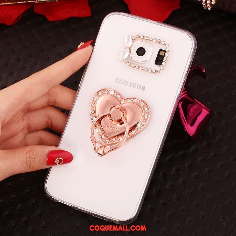 Étui Samsung Galaxy S7 Anneau Or Rose Incassable, Coque Samsung Galaxy S7 Téléphone Portable Protection