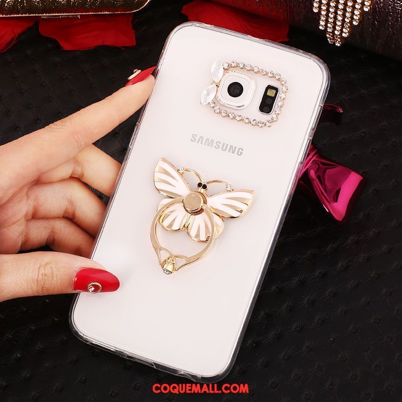 Étui Samsung Galaxy S7 Anneau Or Rose Incassable, Coque Samsung Galaxy S7 Téléphone Portable Protection